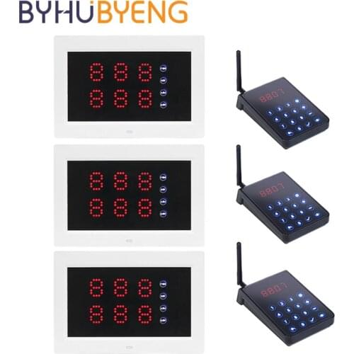 BYHUBYENG LED Display Wireless Service Queue Management Ticket Pager Restaurant Nurse Call System Enfermagem Chamada