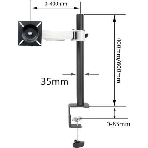 DL-T501-140 60cm pivot rotate clamp base steel single computer monitor stand lcd monitor mount bracket computer desktop stand