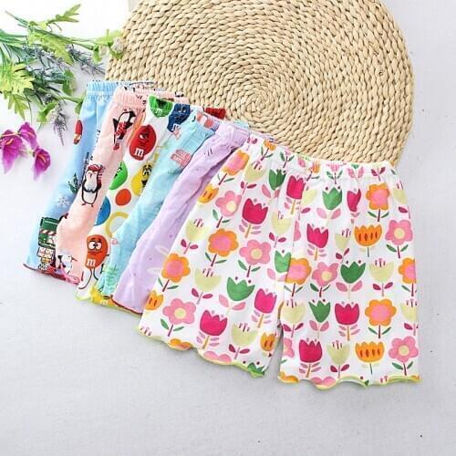 Childrens Cotton Cartoon Shorts Baby Girls Ruffle Hem Short Pants Kids Random Multi-Pattern Underwear Summer Clothes