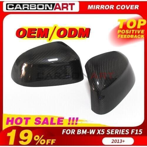 For bm-w X5 F15 X6 F16 X3 F25 X4 F26 2014 2015 2016 2017 2018 Carbon fiber Rear View Mirror Cover add on &replacement style