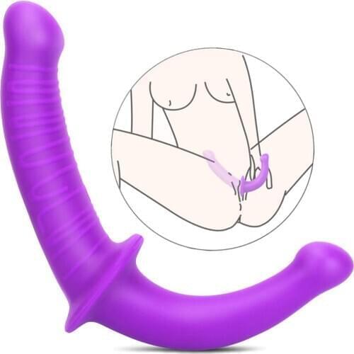 Strapless Strap-on Dildo Realistic Silicone Dildo For Anal Vagina Stimulation Double Dong Adult Sex Toy For Male Female Lesbian