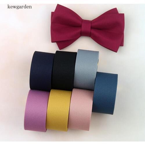 Kewgarden DIY Bow tie Hair Accessories 1cm 25mm 5cm 2" 1" Solid Twill Fabric Layering Cloth Ribbons Handmade Tape Webbing 6Meter