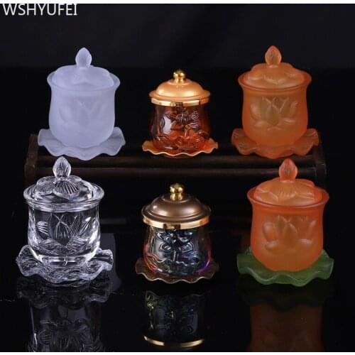 Chinese Buddha Hall Offer Table Ceramics Holy Water Cup Traditional Buddhism Worship Supplies Creativity Home Decoration Craft