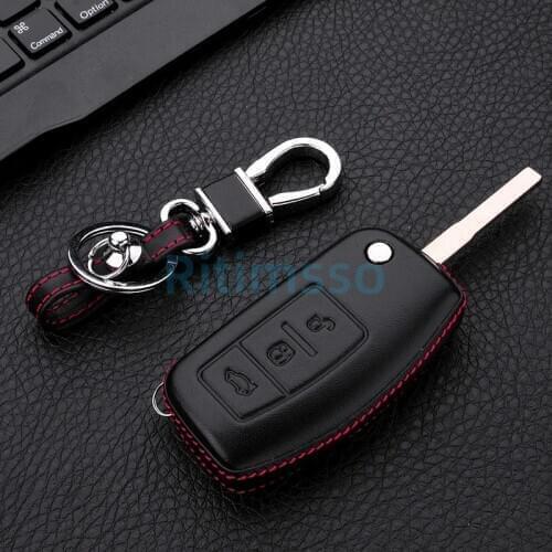 Leather 3 Buttons Flip Folding Remote Control Key case cover shell for Ford Fiesta Focus 2 Ecosport Kuga Escape C Max Ka