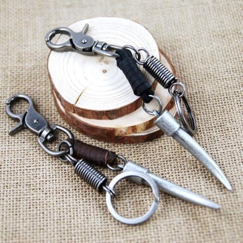 Ivory model keychain key holder genuine leather waist hanging key chain key ring high quality retro chaveiro llaveros hombre