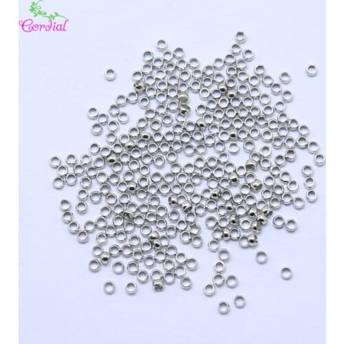 Fashion Rings Accessories 1000Pcs/Lot 2.5mm Rhodium Ring Smooth Round Crimp Beads For DIY Kit For Necklaces & Pendant Jewelry