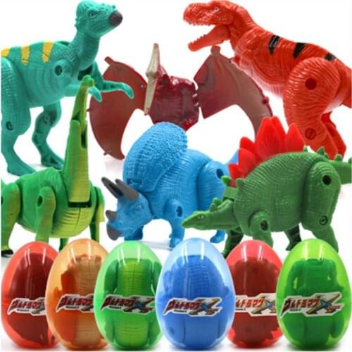 Dinosaur Toy Egg Set for Boy Action Play Figure Animal Transform Model Jurassic Park Dragon Tyrannosaur One Piece for Children