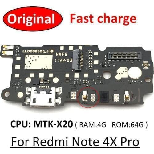 New Charger Board PCB Flex For Xiaomi Redmi Note 4 MTK Helio X20 / Note 4X Pro USB Port Connector Dock Charging Ribbon Cable