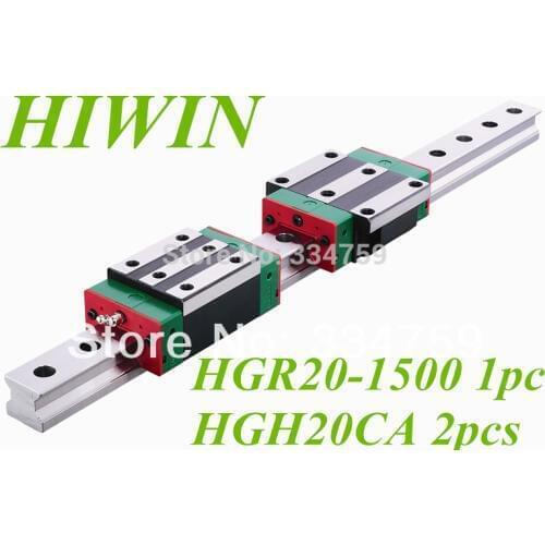 NEW HIWIN linear guide HGR20 L1500mm and 2pcs HGH20CA cnc rail block linear block CNC parts