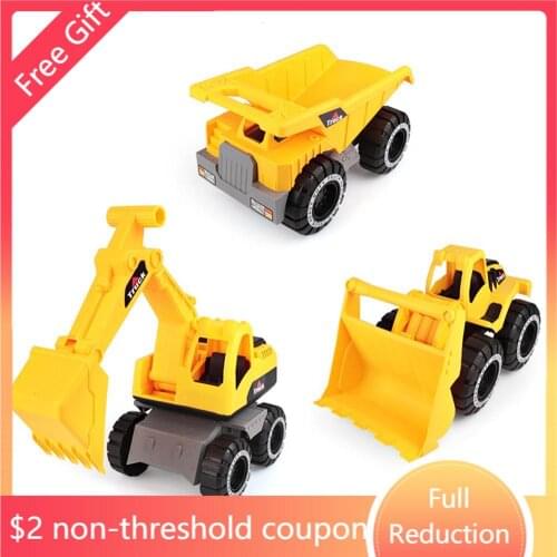 New Large Toy Cars, Construction Vehicles, Excavators, Sand Trucks, Bulldozers, Friction-Driven Childrens Push Toys Gifts