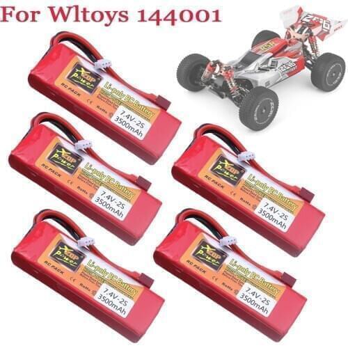 Original battery for Wltoys 144001 2s 7.4 V 3500mAh Lipo battery rechargable for Wltoys 1/14 144001 124018 124019 RC car battery