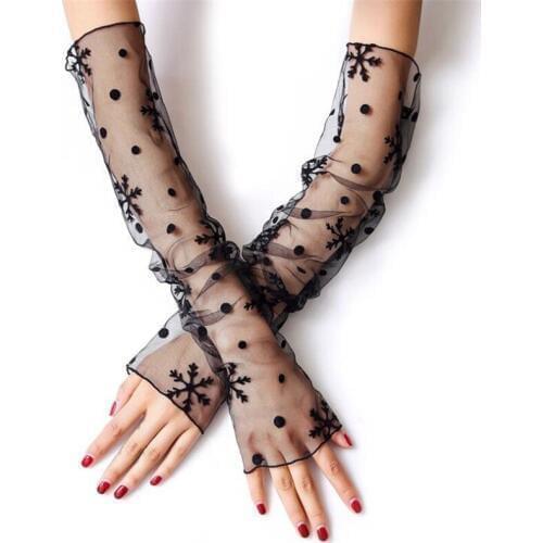20pair Sexy Thin Ice Silk Mesh Yarn Arm Sleeves,Outdoor&Driving Lady Anti-UV Sunscreen Hand Protect Women Fingerless Long Gloves