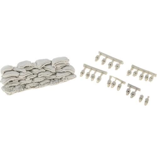 Resin Soldier War Scenario Model Soldier Head Skeleton Skull Scene and War Sandbag Wall Resin Model Kits