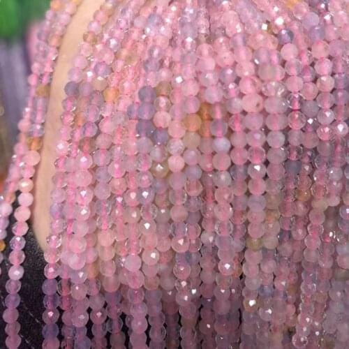 Pink Section Morganite Loose Beads Charms For DIY Necklace Bracelet Ring Sewing Craft Jewelry Accessory Making