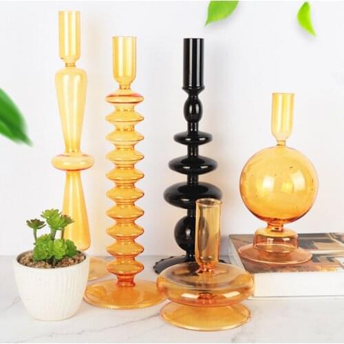 Glass Candle Holder Romantic Romantic Wedding Centerpieces Bar Party Decor Candlestick Holder Table Centerpieces Wedding