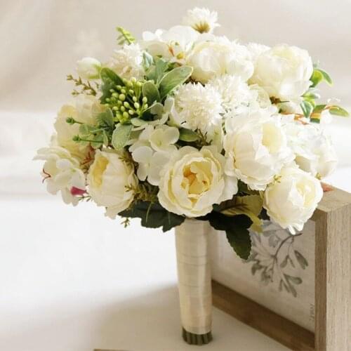 Home Floral Wedding Flowers Simulation Bouquet Bride Holding Bouquet Mariage Big Bridal Bouquet