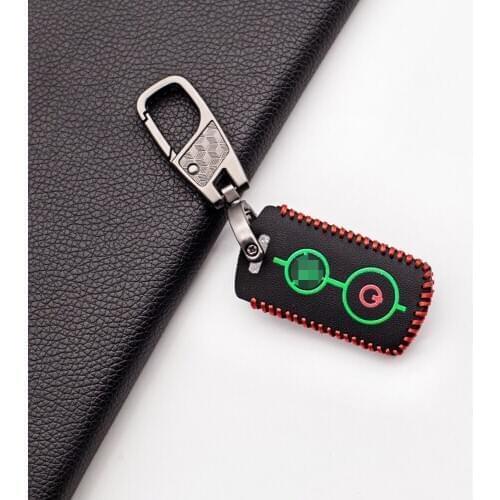 Luminous Smooth Leather Key Case Cover For Yamaha NVX155 QBIX AEROX JAUNS XMAX300 Motor 2 Button Protect Shell
