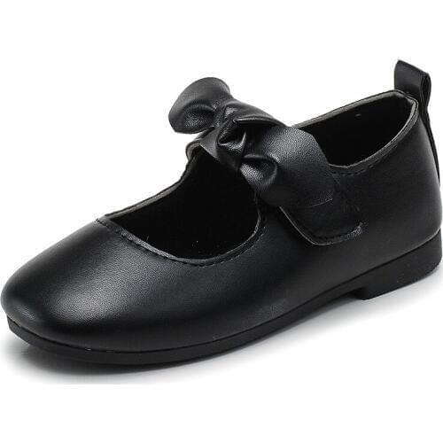 Princess Bow Shoes Baby Kids Leather Little Girl Flat Dress Shoes For Girls School Children Shoes 1 2 3 4 5 6 7 8 9 10 11 Years