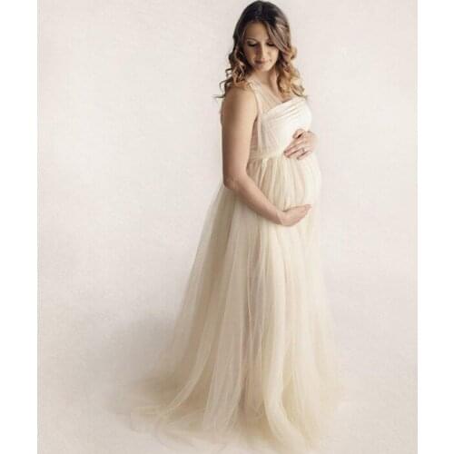 Tulle Sexy Maternity Dresses Photography Props Long Fancy Pregnancy Dress Mesh Pregnant Women Maxi Gown Clothes For Photo Shoots