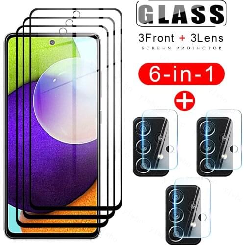 Tempered Glass for Samsung Galaxy A52 Screen Protector for Samsung Galaxy A 50 50s 51 5g Uw 52 5g Protective Camera Lens Glasses