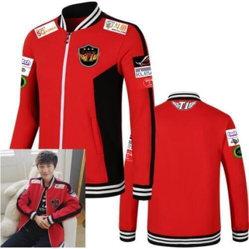 [STOCK] Game LOL World Champion S7 Team SKT T1 Players Uniform Baseball Jacket Faker Mens Top New XXS-3XL Plus sizes