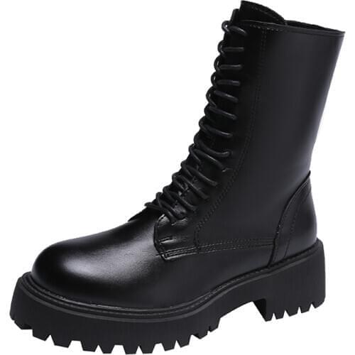 Women Boot High Quality Women Luxury Fashion Chelsea Boots Outdoor Cowboy Shoes Autumn Winter Boot Platform Ankle Botas Brushed