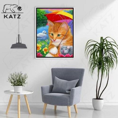 Animal Diamond Painting Fairy Tale Cat Embroidery Crossing Diy Mosaic Picture Art Gift Handmade Cross Stitch Home Decoration