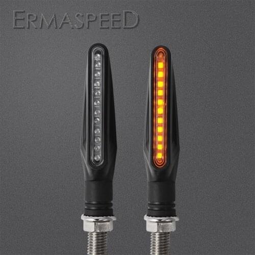 1 Pair Waterproof Motorcycle Turn Signal Amber Pair Motocross Flowing Water Blinker Lights LED Indicator Motorbike Accessories