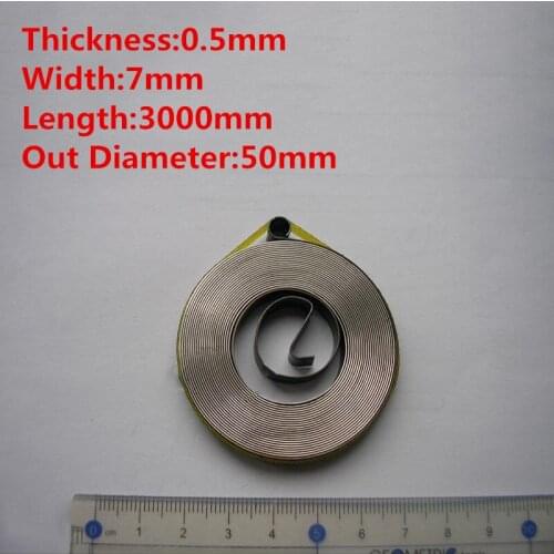 1PCS,Customized Spiral Spring Flat Wire Coil Torsion Spring Constant Force Springs,0.5mm Thickness*7mm Width*3000mm Length