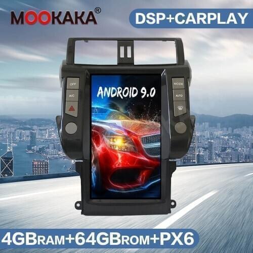 13.6 Inch Tesla Style Android 9 64G Car Radio GPS Navigation For Toyota Land Cruiser Prado 150 2010-2013 Audio Player Stereo DSP