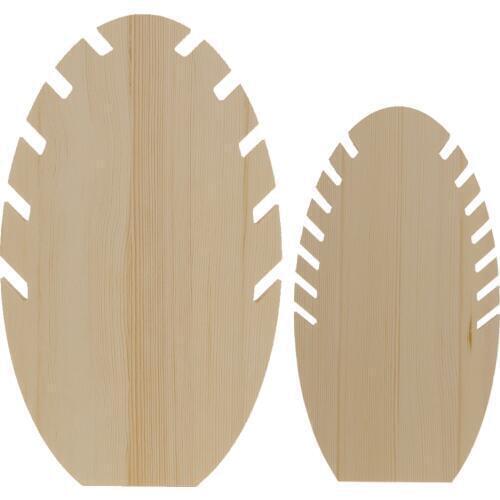 2 Pieces Unpainted Leaf Shape Wood Jewelry Display Holder Organizer S L
