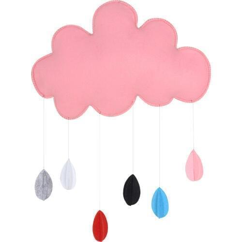 2021 Kids Cotton Play Puzzle Educational Toy Handmade Non-woven Clouds Raindrop Children Hanging Bed Decoration Accessories 2021