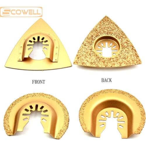 30% OFF Mixed 2PCS Half circle and Triangle Oscillating Multi Tools Carbide & Diamond Grinding Saw Blades