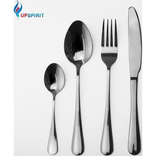 4/16Pcs Dinnerware Set Stainless Steel Kitchen Cutlery Colorful Knife Fork Spoon Coffee Spoon Rose Gold Flatware Silverware Set