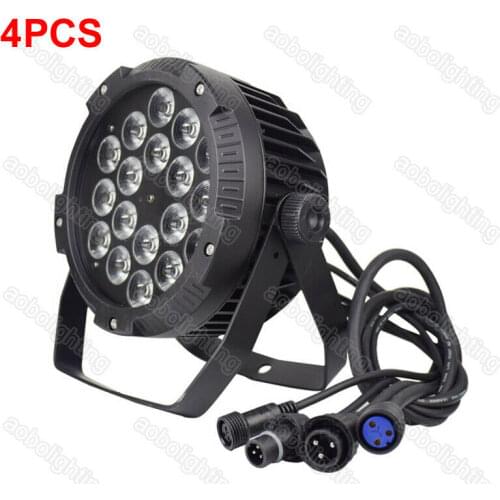 4 Pack Outdoor Stage LED Par 18x10W RGBWY Waterproof Par LED Lights Wedding Party dj equipment led stage lights