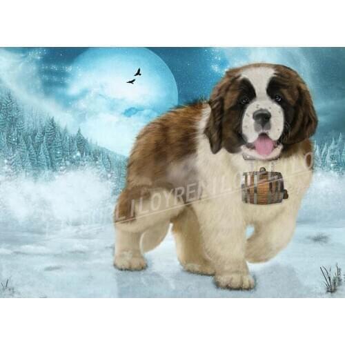 3D Diamond Embroidery Pet Dog 5D DIY Diamond Painting Cross Stitch "Saint Bernard Dog" 5D Square Rhinestone Mosaic crafts FG1856
