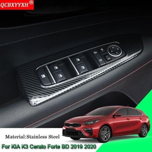 Car Interior Door Window Lift Switch Panel Covers Trim Sequins Auto Sticker Car Accessories For Kia K3 Cerato Forte BD 2019 2020