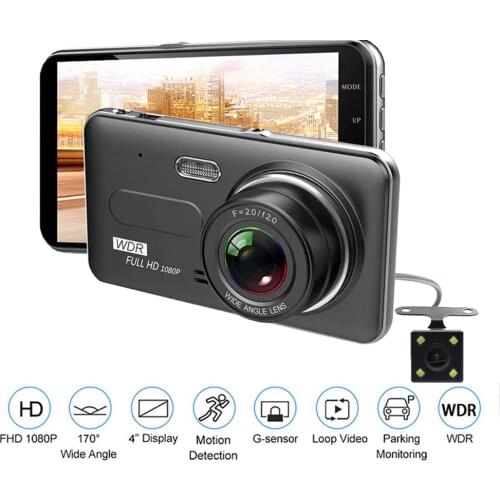 Car DVR 4.0 Full HD 1080P Dual Lens Rear View Dash Cam Vehicle Camera Video Recorder Monitor Auto Motion Detector Car Camcorder