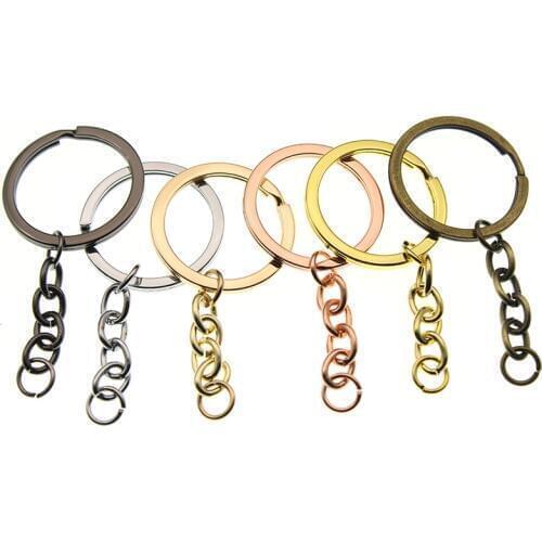10pcs/lot Key Chain Key Ring Bronze Rose Gold Black Color Split Keyrings Keychain DIY Jewelry Making Wholesale llaveros lote