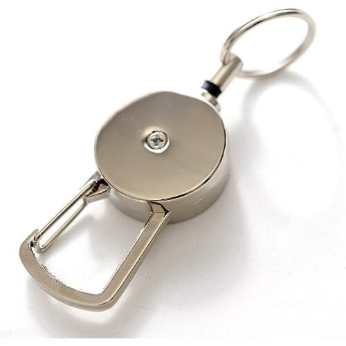 Mini Anti-Lost Keychain Multifunctional Tools Retractable Keychain Buckle Recoil Ring Pull Clip Keyring Outdoor