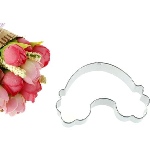 Hot 1pc Lovely Stainless Steel Rainbow Shape 3D Fondant Cake Decorating Tools DIY Pastry Biscuit Baking Cakes Mouds Cake Tools
