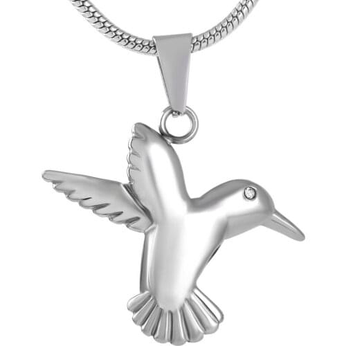 CMJ8713 animal urn Ash Holder stainless steel pet cremation jewelry keepsakes hummingbird ashes Urn pendant Necklace