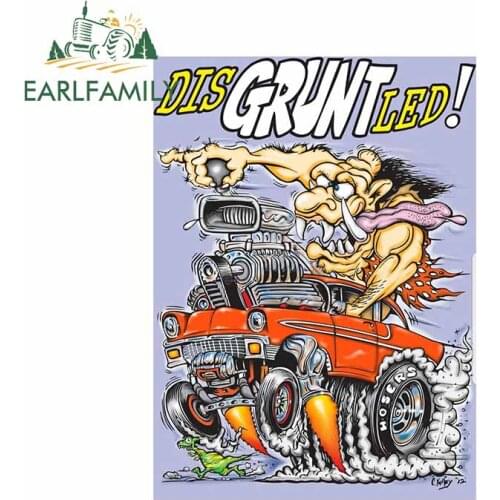 EARLFAMILY 13cm x 9.4cm Retro Car Sticker Dis Grunt LED Decal DIY Creative Crazy Modified Stickers Vinyl Original Graphic