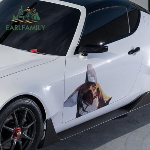 EARLFAMILY 43cm x 34.4cm For Ookami Mio Campervan Car Stickers Car Refrigerators Decal Anime Funny Motorcycle Decoration
