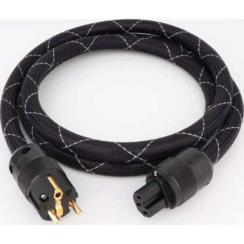 Preffair D516 10AWG Power Cord Cable Audiophile Power Cord Cable With Rhoium Plated P-78 EU Plug & IEC Connector