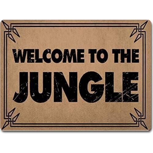 Door Mat Entrance Floor Mat Welcome To The Jungle Funny Indoor Outdoor Doormat Non-woven Fabric Top