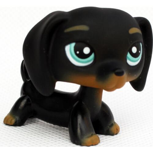 LPS CAT Rare Animal pet shop toys DACHSHUND #325 mini black sausage dog kids toy gifts old original free shipping