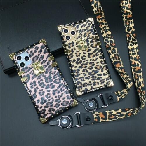 Fashion Sexy Leopard Print Gold Vintage Square Phone Cases Cover Case for Motorola Moto G Power 2021 G Stylus G Play One 5G Ace