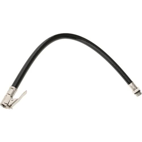 1 Pcs Motorcycle Bike Car Tyre Tire Air Pump Inflator 1/4'' Rubber Air Pipe Hose & Zinc Valve Black Auto Pump Accessories