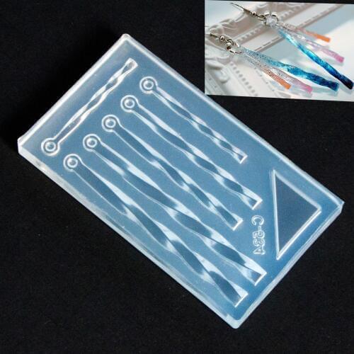 New Transparent Silicone Diamond cut surface Pendant earring Mould For Resin Real Flower DIY Mould Jewelry Making Tool